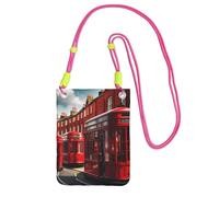 Red London Street Print Crossbody Bag For Women, Shoulder Bag Purse, Travel Sport Mini Phone Bag, Phone Wallet
