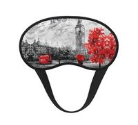 Red London Street Print Sleep Eye Mask Light Blocking Soft and Comfortable Night Eye Blinder for Women Men for Sleeping Travel Night Shift