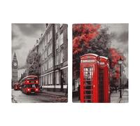 Red London Street Travel Passport Holder with Credit Card Slots And Boarding Pass Slot Passport Book Holder for Passports Credit Cards Boarding Passes