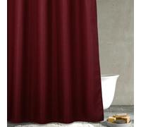 Red Long Fabric Shower Curtain: Burgundy 78 Inch Waffle Weave Heavy Duty Shower Curtains for Bathroom - Water Repellent Washable Thick Polyester Cloth Bath Curtain - 183 x 200 cm Drop