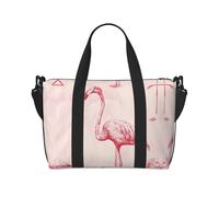 Red Long-Legged Bird Printed Travel Tote Bag, Large Capacity Gym Bag, Lightweight Weekend Travel Shoulder Bag, Unisex