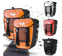 Red Loon Bicycle Pannier Rack Bag Pro Double Orange/Black - Bicycle Pannier Rack - 18L Bicycle Pannier Rack - Bicycle Bags Rear - Double Bag with Carry Handle
