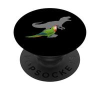 Red-lored Parrot with T rex Shadow Bird Lovers PopSockets Adhesive PopGrip