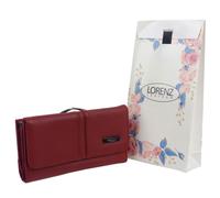 (Red) Lorenz Ladies Leather Purse/Wallet Multiple Slots