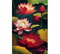 Red Lotus Flower Jigsaw Puzzles for Adults 1200 Pieces Educational Toys Challenging Game 1200 Piece Puzzles for Adults for The Whole for Women Gifts for Men