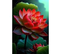 Red Lotus Jigsaw Puzzles for Adults 700 Pieces Educational Toys Challenging Game 700 Piece Puzzles for Adults for The Whole for Women Gifts for Men
