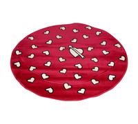 (Red Love) 100cm Glow In Dark Rug Round Circle Kids Bedroom