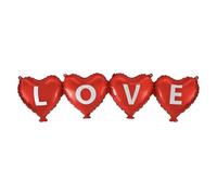 Red LOVE Heart Foil Balloons - 80cm Large Air or Helium Party Decorations, Valentine’s Day, Wedding, Anniversary, Birthday (2 Pack)