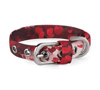 Red Love Heart Tree Dog Collar with Buckle Cute Pet Necklet Adjustable Safety Pet Collars for Small Dog Medium Dogs Wide Dog Collar