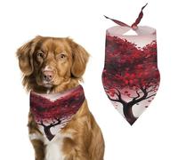 Red Love Heart Tree Easter Dog Bandanas for Small Medium Large Dogs,Cat Dogs,Pet Scarf - Polyester Cute Bibs.Triangle Pet Scarf for Puppy Pet,Personalized Birthday/Party Fun Idea Gift