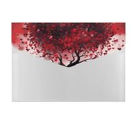 Red Love Heart Tree File Folder 6-Pocket, Waterproof Accordion File Organizer with Snap Closure, Expanding Document Holder for Office, Home