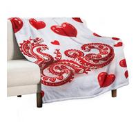 Red Love Little Dragon Blanket, Soft Flannel Fleece Blankets Quick-Dry, Lightweight Throw Blanket for Couch, Bed, Office & Travel, Ideal Gift for Family & Friends, 50"x70"