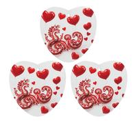 Red Love Little Dragon Car Air Freshener, 3 Pcs Love form Hanging Air Freshener Cards, Long Lasting Fragrance Scented Cards for Car, Home, Office Gray-style