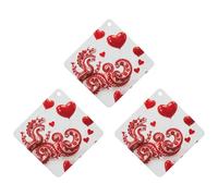 Red Love Little Dragon Car Air Freshener, 3 Pcs Rhombus Hanging Air Freshener Cards, Long Lasting Fragrance Scented Cards for Car, Home, Office Black-style