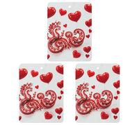 Red Love Little Dragon Car Air Freshener, 3 Pcs Square Hanging Air Freshener Cards, Long Lasting Fragrance Scented Cards for Car, Home, Office Gray-style