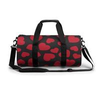 Red Love Sport Duffel Bag Gym Bag Weekend Overnight Bag for Travel Camping Hiking Beach 45x23x23cm