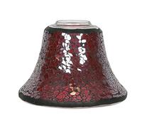 Red Lustre Crackle Mosaic Village Candle Jar Lamp Shade 16cm - VC593