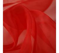 RED Luxury Plain Organza Sheer Fabric Voile Draping Dress Wedding 45" 6955 (Sample (10cm x 10cm))