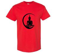 (Red, M) Gautama Zen Buddha Buddhism Buddhist Religion Art Men T Shirt Tee Top
