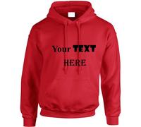 (Red, M) Personalised Mens Custom Printed Hoodie Hooded Sweatshirt Text Word Printing