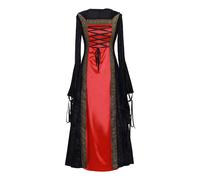(red, M) Renaissance Medieval Royal Queen Costume Women Historical Theater Long Gown
