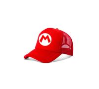 (Red M) Super Brothers Mario Cartoon Sun Protection Breathable Hat Children Cap Outdoor