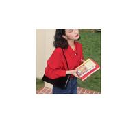 (Red, M) Women Spring Summer Elegant Temperament Solid Color Turn-down Collar Long Sleeve Shirts Ladies Simplicity Office Lady Trend Tops