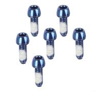 Red M6x18mm Disc Brake Fixing Bolts 6pcs Set | Fixes disc brake caliper crank, M6x18mm size, 6pcs pack, steel material, secure tightening(Blue)