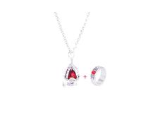 (Red ) Magi Puella Madoka Magica Anime Necklace And Ring For Collectors Gift And Fan