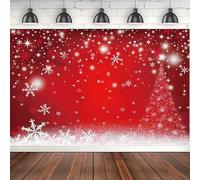 Red Magic Christmas Photography Backdrop Winter Bokeh White Snowflake Background Party Interior Decor Portrait Shooting Poster 120X80cm