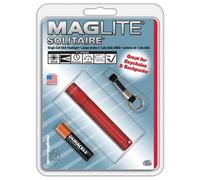 (red) Maglite Solitaire Keyring torch - 1x AAA battery - spare bulb - Blister Packed