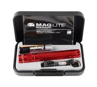 (Red) Maglite Solitaire Torch 1 X Aaa. Gift Boxed with Battery. Spare Bulb Included