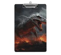 Red Magma Flying Dragons Clipboard, A4 Acrylic Clipboard with Hanging Hole, Ultra-Light Clip Board - Holds 100 Sheets, Shatterproof Document Holder for Office, 12.5" X 8.5"