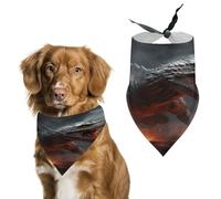 Red Magma Flying Dragons Easter Dog Bandanas for Small Medium Large Dogs,Cat Dogs,Pet Scarf - Polyester Cute Bibs.Triangle Pet Scarf for Puppy Pet,Personalized Birthday/Party Fun Idea Gift