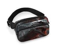 Red Magma Flying Dragons Fanny Pack Waterproof External Pocket Portable Waist Pack Outdoor Adjustable Strap Lightweight Waist Bag for Workout Traveling Casual Running Hiking Cycling