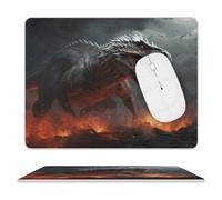 Red Magma Flying Dragons Leather Mouse Pad - 8 * 10 Inch.Rectangular Mouse Pads for Premium-Textured Waterproof Surface. Printed Mouse Mat for Computer & Gaming Laptop, Office & Home.