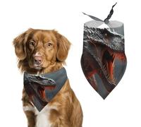 Red Magma Flying Dragons Pet Scarf Adjustable Pet Accessories Triangular Scarf Washable Floral Print Puppy Bib Bandana Stylish Comfortable Cat Scarves for Holiday Scarfs