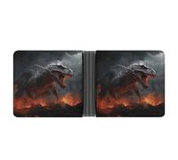 Red Magma Flying Dragons Wallet for Men & Women Ultra Slim PU Leather Bifold Wallet, Credit Card Holder for Travel