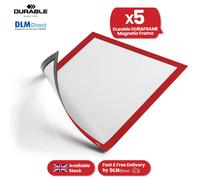 DURABLE DURAFRAME Magnetic A4 Display Frame Magnetic Red 486903 24.5 x 0.5 x 32.5 cm Pack of 5