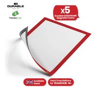 DURABLE DURAFRAME Magnetic A4 Display Frame Magnetic Red 486903 24.5 x 0.5 x 32.5 cm Pack of 5