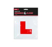 Red Magnetic Strip On Plastic L Plates, Pack of 2 (18.2 cm) - Easy Fit & Vibrant Design, Ideal for Safe Driving Practice
