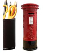 Red Mail Post Money Box Bank | Alloy Mailbox Saving Bank Box | Metal Desk Mailbox Crafts Savings Bank Decoration for Kids, Family, Friends, Men