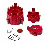 Red Male HEI Distributor Cap Coil And Rotor Replacement For SBC 283 307 350 400 BBC 454 396