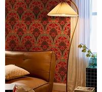 Red Mandala Peel and Stick Wallpaper: Self Adhesive for Living Room, Waterproof Vinyl Wall Paper, Art Deco Thicken Sticky Back Plastic Removable 38X100CM