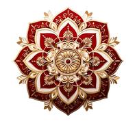 Red Mandala Vinyl Decals, Zen Meditation Stickers for Walls, Cups and Phone | Cover Marks, Opaque Finish, No White Edges, Weatherproof, UK Manufactured, 20cm, 7cm, Use on Laptops, Bins and iPad