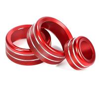 Red Manual AC Air Conditioning Climate Control and Radio Volume Knob Ring Covers for BMW 1 2 3 3GT 4 X1 Series (F20 F22 F30 F31 F32 F33 F80 F82 F87 F48)
