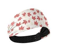 Red Maple Fall Leaves Moisture Wicking headbands for women's hair Elastic head bands for women for Gym basketball Yoga bandas para el cabello deportivas