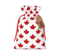 Red Maple Happy Canada Day 2023 Christmas Drawstring Gift Bags Reusable Xmas Presents Storage Bags Party Favorstags 4.7 * 6.9inm