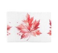 Red Maple Leaf 1000 Piece Puzzle With Stylish Prints That Stimulates Creativity Concentration And Hands On Skills