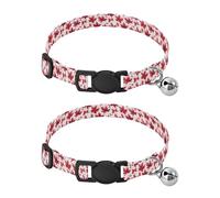 Red Maple Leaf Collar For Small Dogs Adjustable Girl And Boy Collar Set of 2